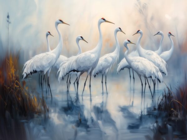 Flock of White Cranes AI Resources