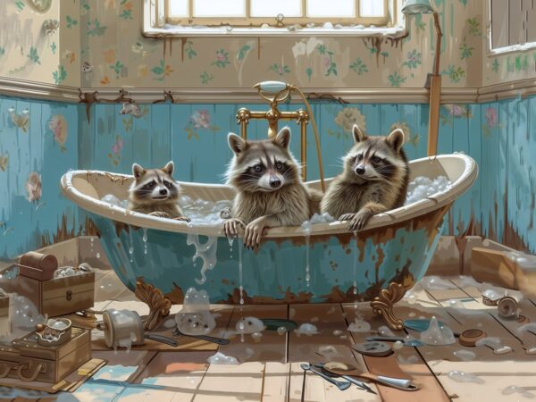 Rub a Dub Dub 3 Raccoons in a Tub – AI Resources