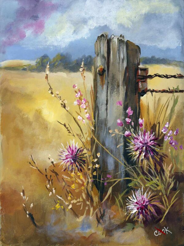 Thistles at the Fencepost - Downloadable