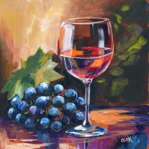 A Toast to Grapes - Wine Glass and Grapes - References Only