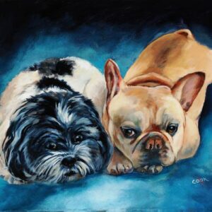 A Dog Portrait of a French Bulldog and Shih Tzu - Downloadable