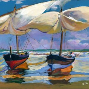 Beached Boats by Joaquin Sorolla y Bastida - Downloadable