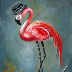 Flamingo with Black Hat - References Only