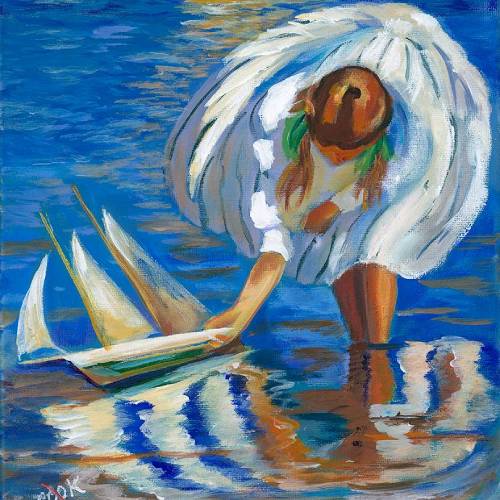Girl with Sailboat – Downloadable