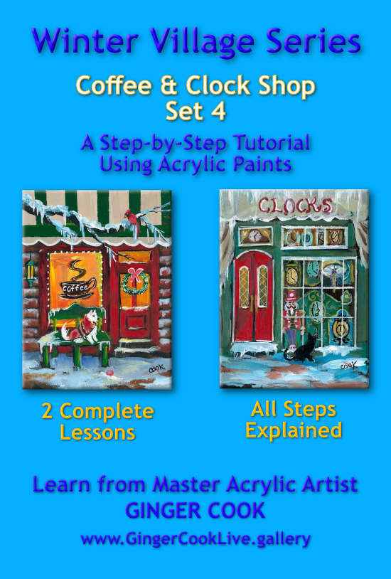 Winter Village, Set 4: Clock and Coffee Shoppes – Downloadable