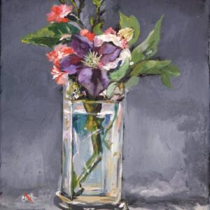 Glass Vase with a Purple Flower - Downloadable