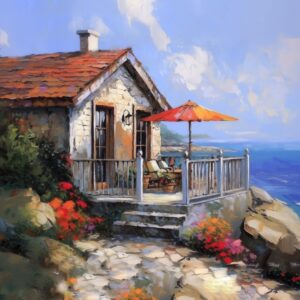 Coastal Hideaway with Red Roof AI Resources