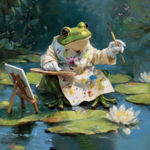 Studio on the Pond - Frog Artist - AI References