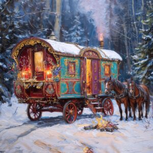 Winter Gypsy Caravan Glow  - AI Resources