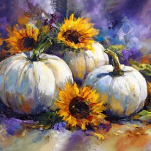 Ivory Pumpkins and Gold Blooms - AI References