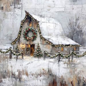 Rustic Barn in Holiday Glow - References Only