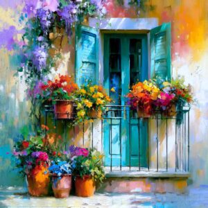 Sunlit Balcony Blossoms | References Only