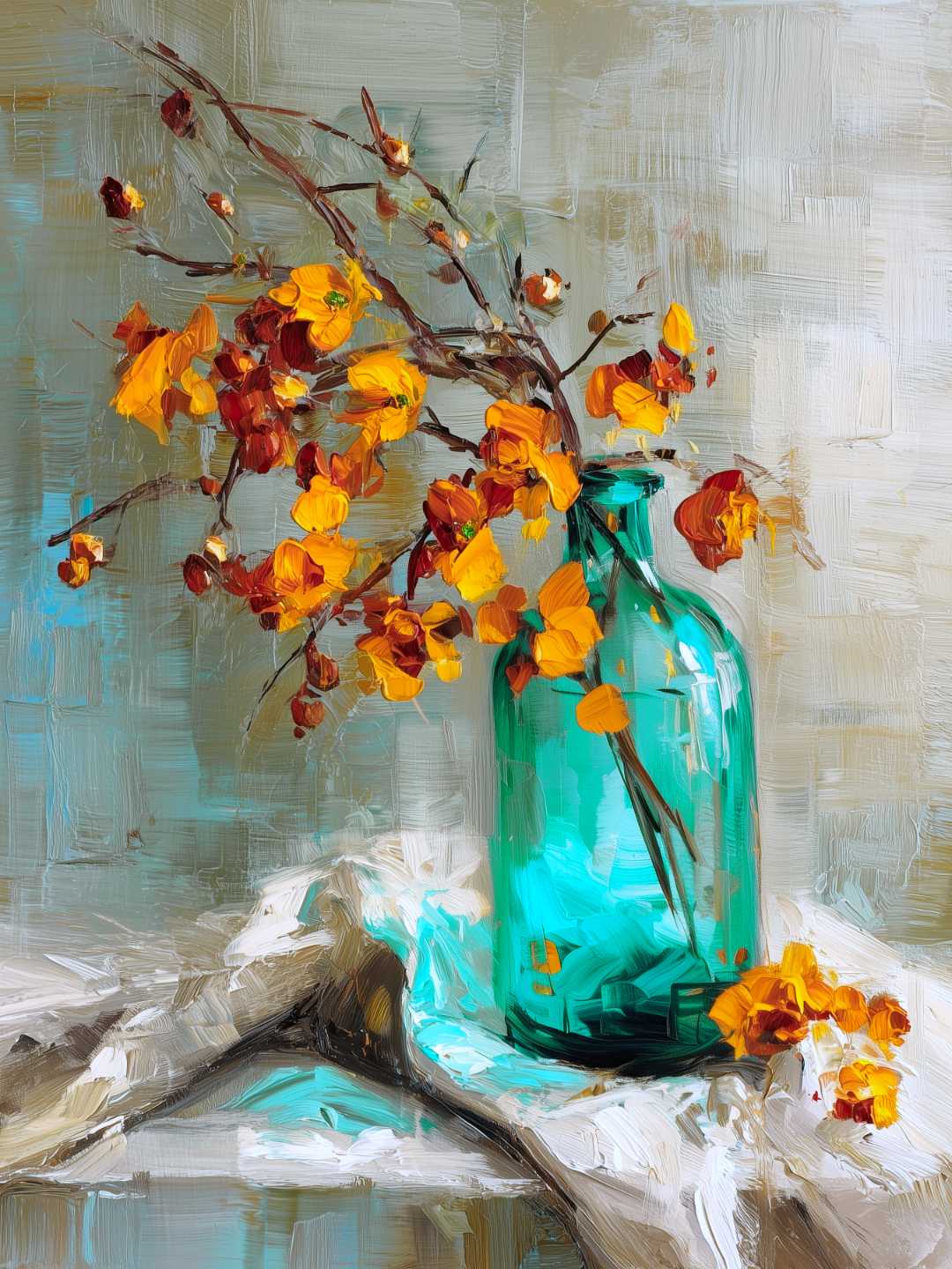 Orange Blooms, Blue Glass | References Only